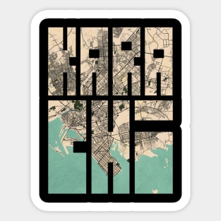 Karachi, Pakistan City Map Typography - Vintage Sticker